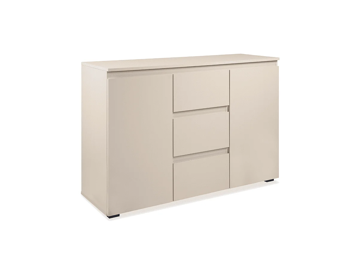 Credenza a 2 ante e 3 cassetti, color cashmere L120 cm - ELVA