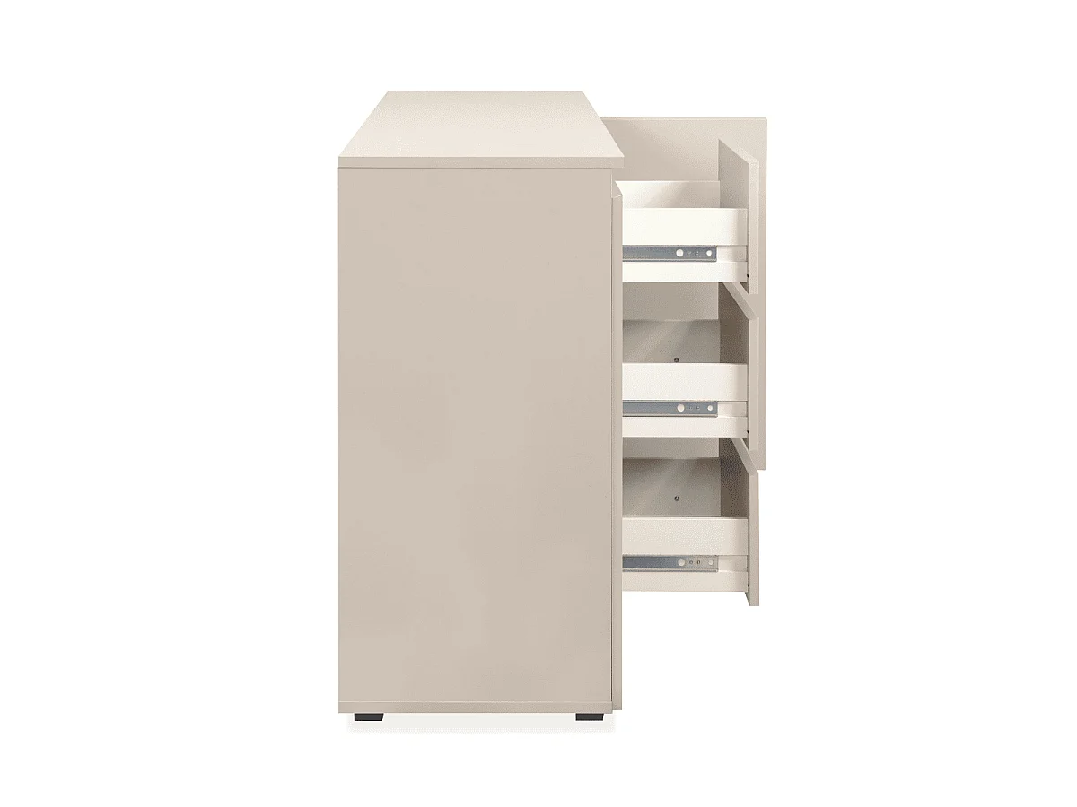 Credenza a 2 ante e 3 cassetti, color cashmere L120 cm - ELVA