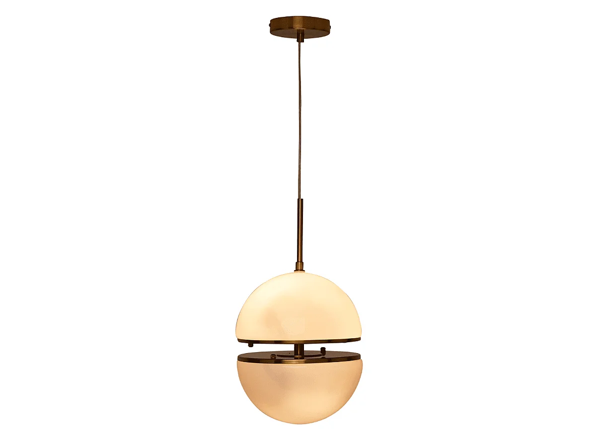 Montmartre Hanglamp - L25 cm Messing Afwerking Witte Glazen Bollen