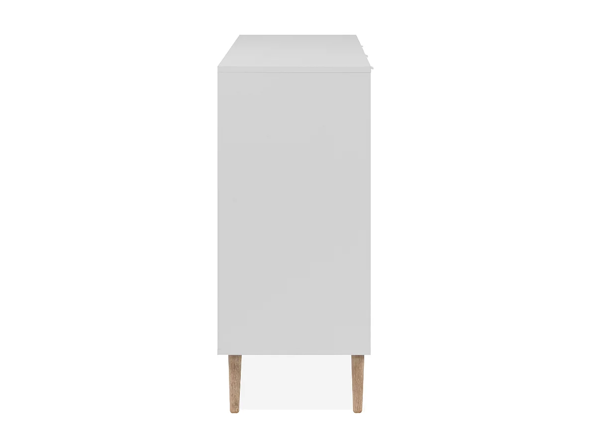 Dressoir met 3 deuren, 1 lades, decor wit en eik L115 cm - KLINT