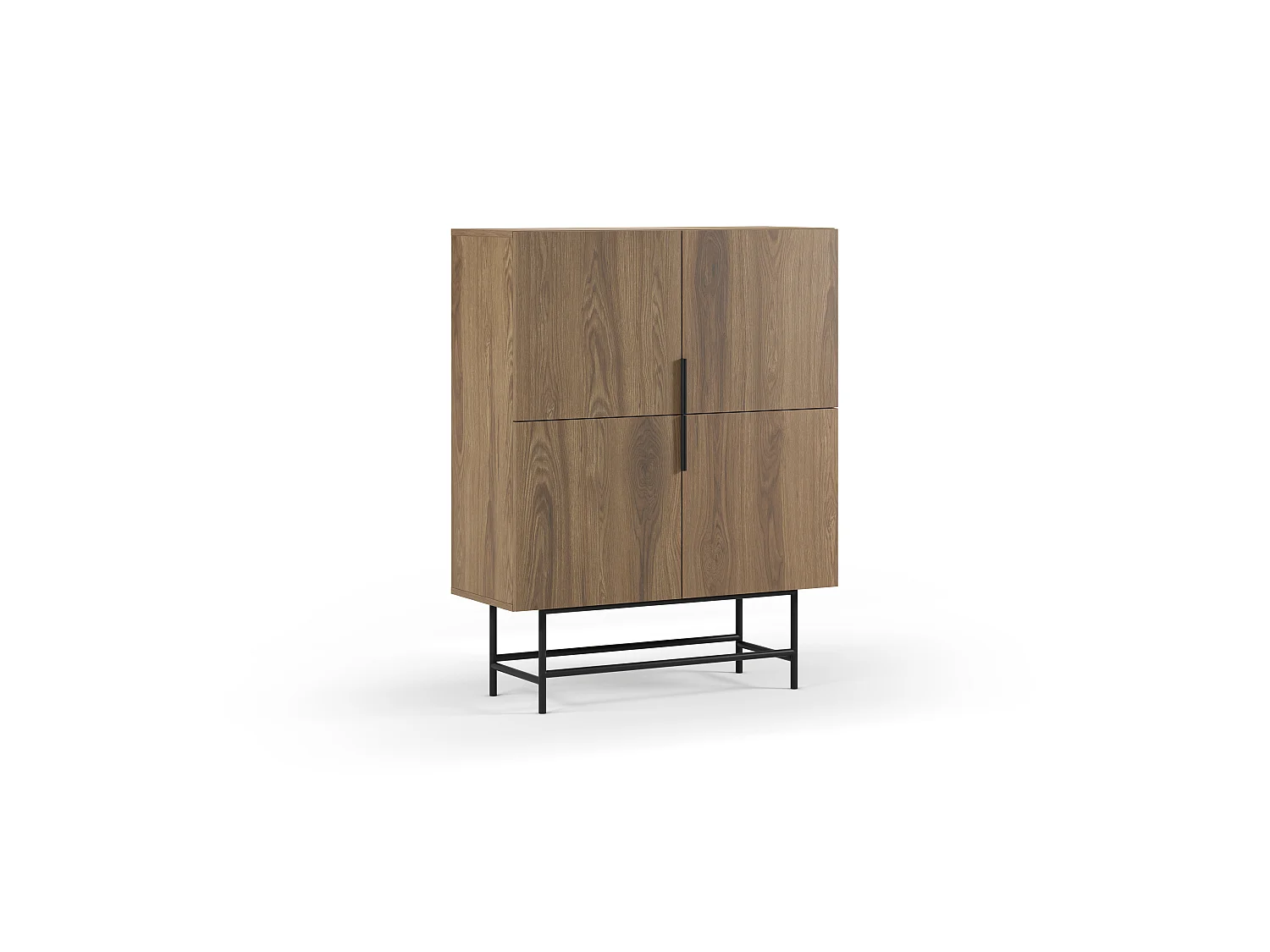 Madia alta 4 ante, finitura rovere scuro, H 128 cm - RIMA