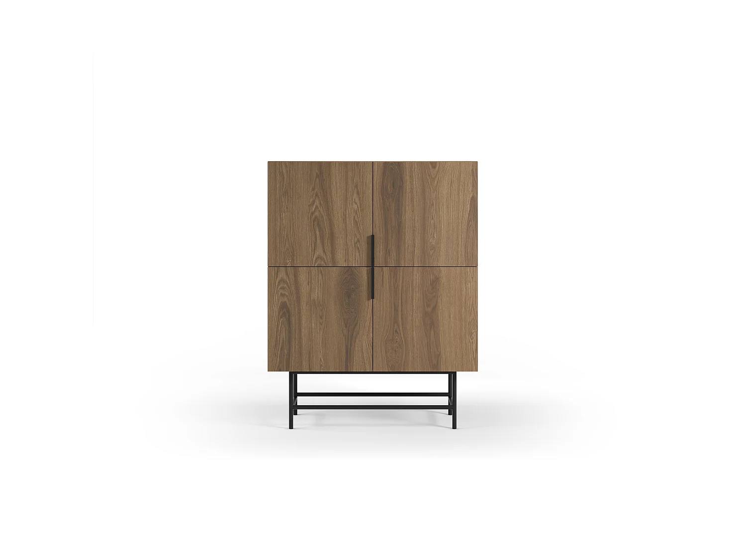 Madia alta 4 ante, finitura rovere scuro, H 128 cm - RIMA