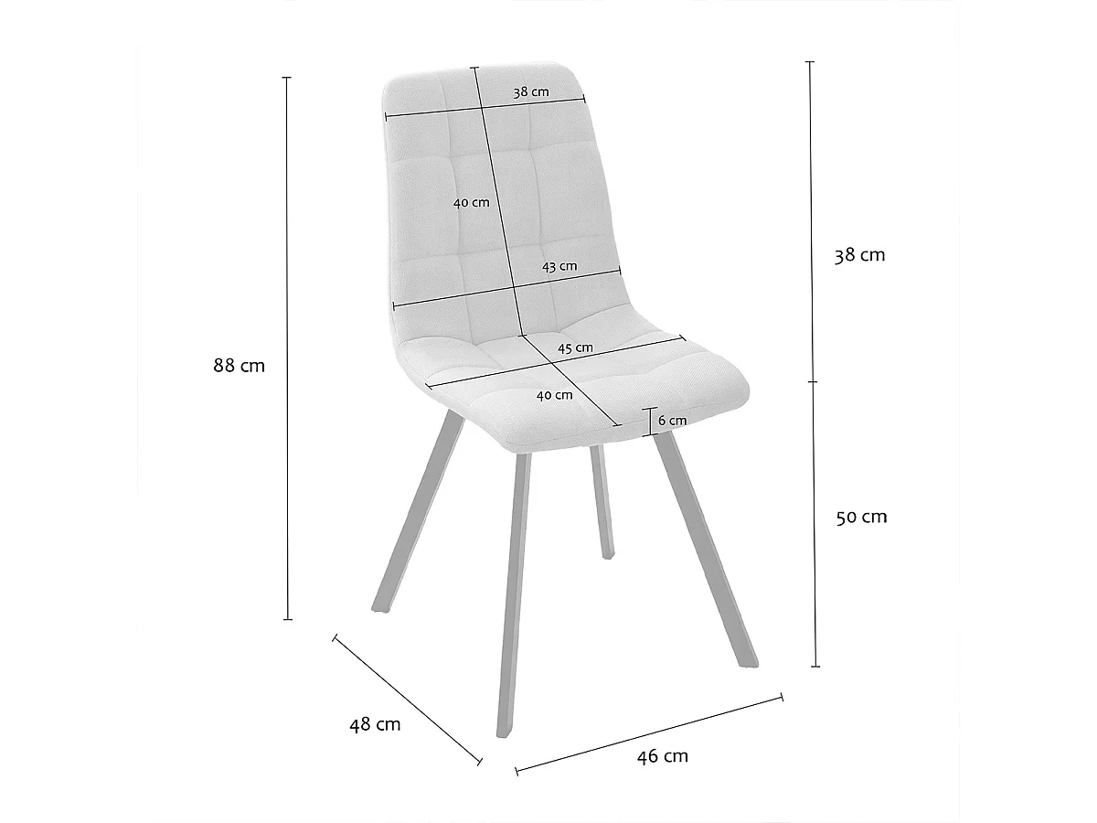 Set van 4 gestoffeerde stoelen - CHILLI