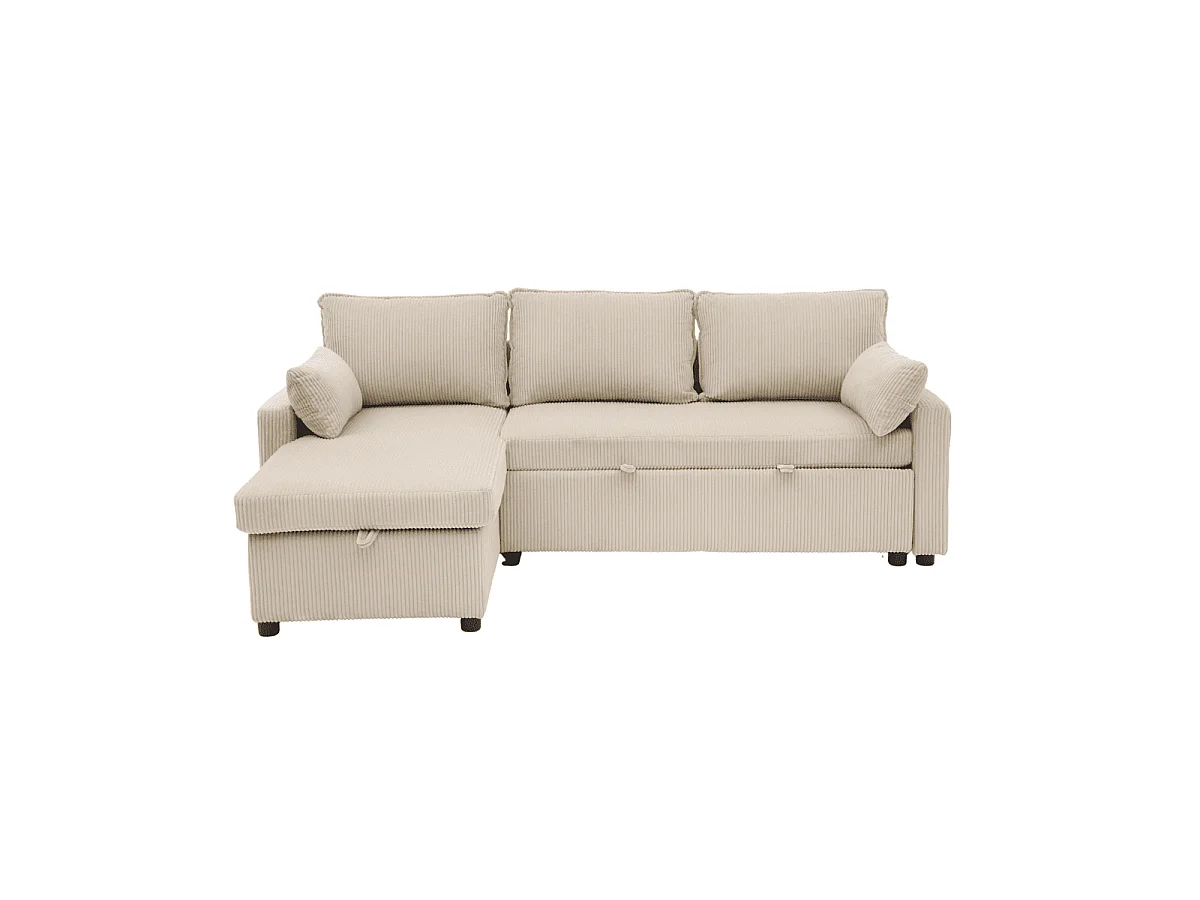 Canapé convertible 3 places en velours côtelé L219 cm - LOUISON