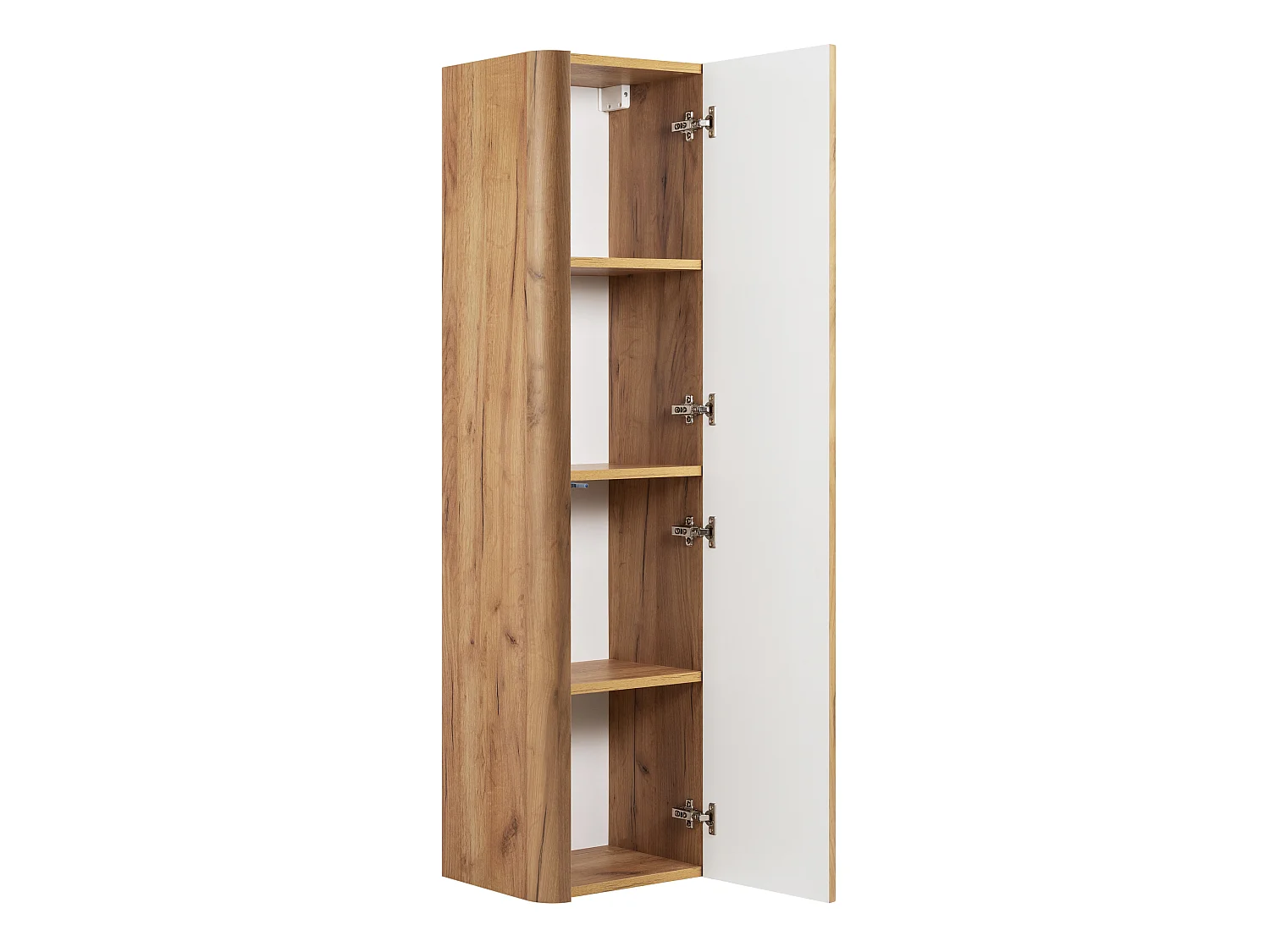 Staande badkamerkast, kolomkast met deur, 4 legplanken, Craft eiken, 35 x 136 x 30 cm