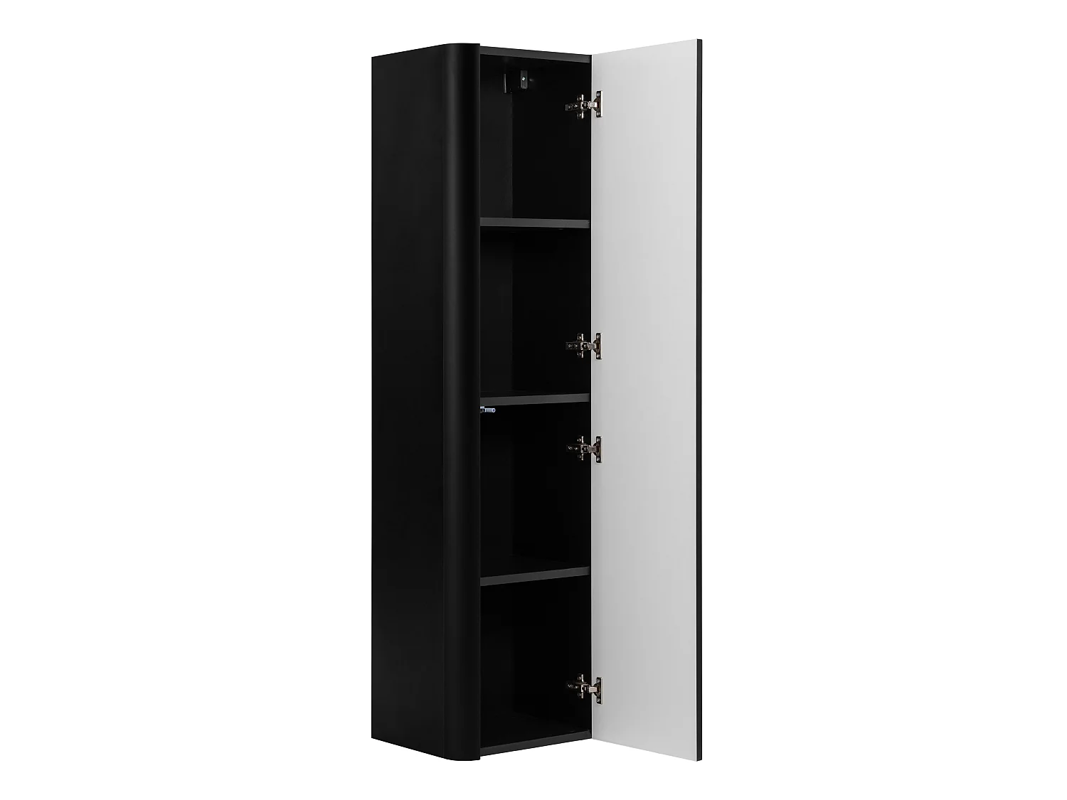 Staande badkamerkast, kolomkast met deur, 4 legplanken, Zwart, 35 x 136 x 30 cm