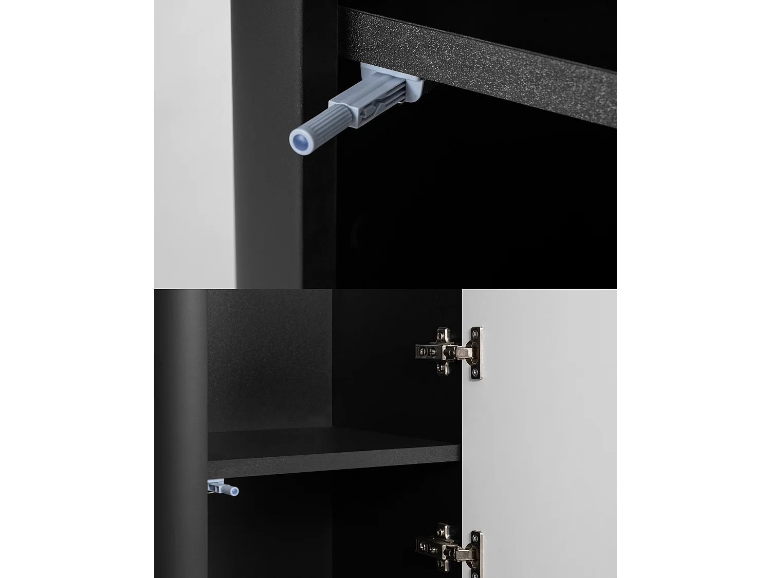 Staande badkamerkast, kolomkast met deur, 4 legplanken, Zwart, 35 x 136 x 30 cm