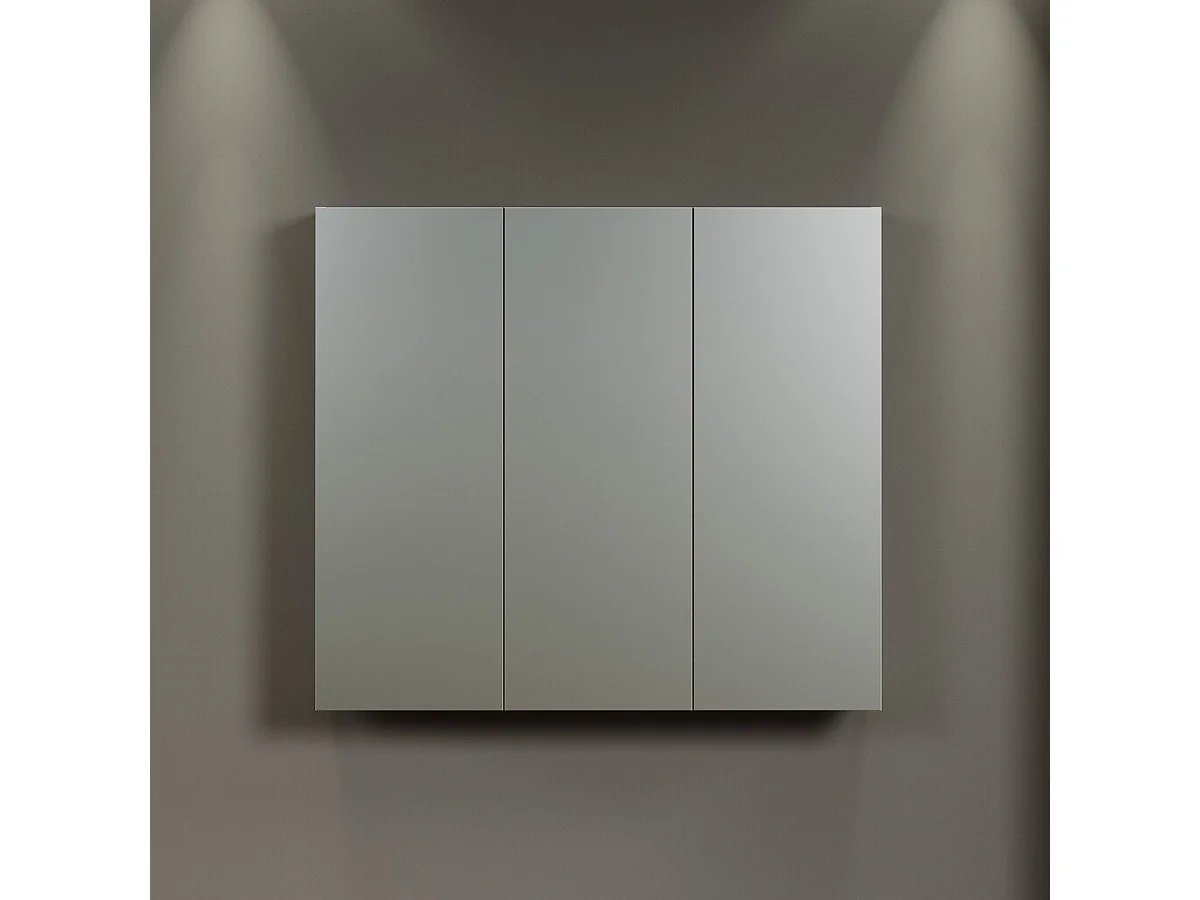Badkamerkast met spiegel en 3 deuren L90 cm - PUREBLISS