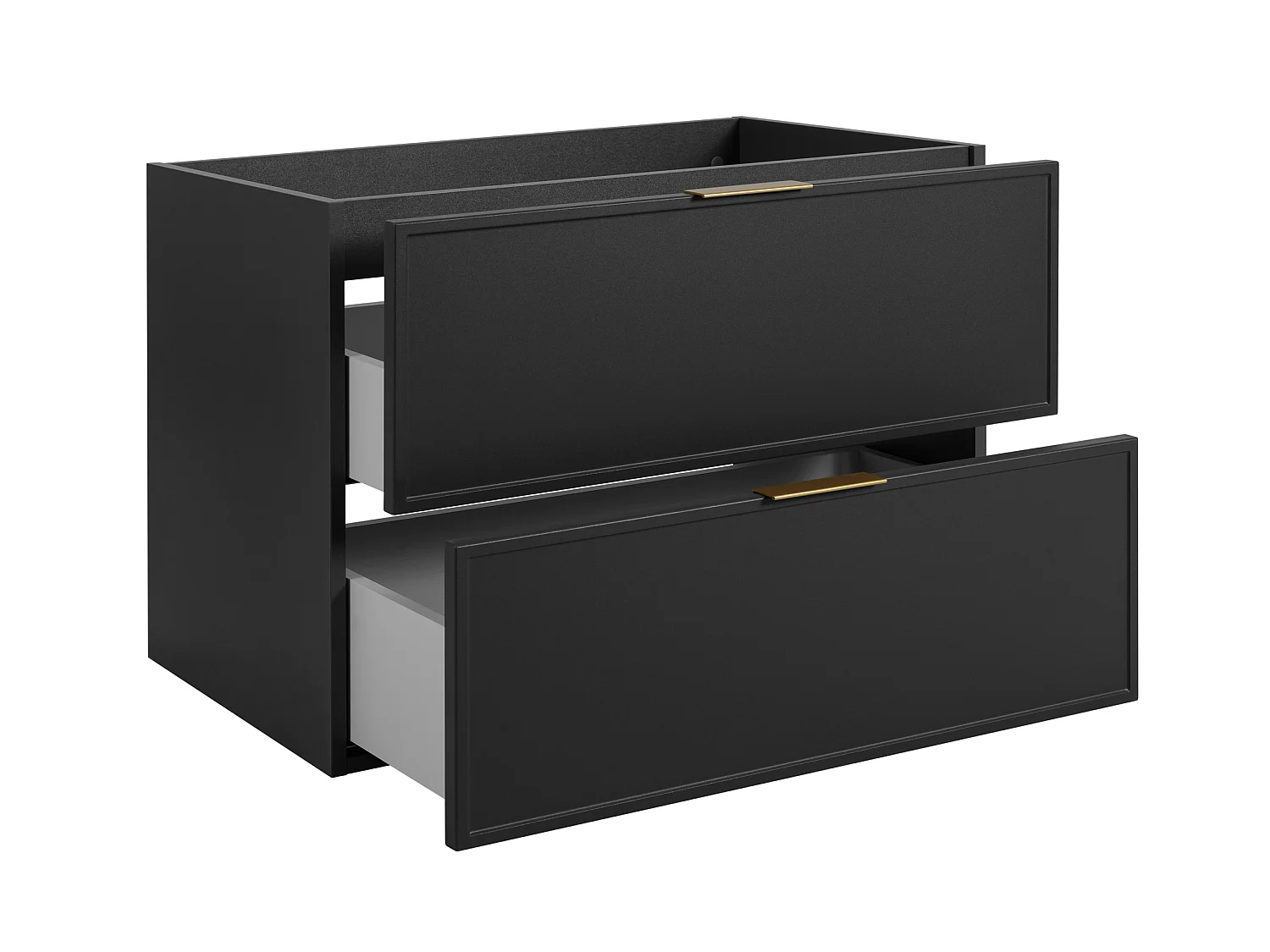 Mueble de baño suspendido 80 con cajones, color gris oscuro + encimera en roble craft, con tiradores, 80 x 46 x 58,6 cm