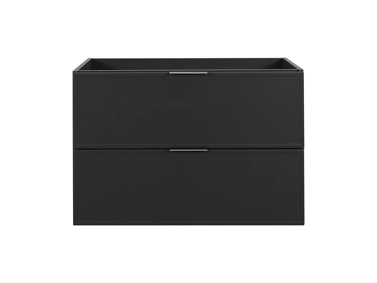 Mueble de baño suspendido 80 con cajones, color gris oscuro + encimera en roble craft, con tiradores, 80 x 46 x 58,6 cm