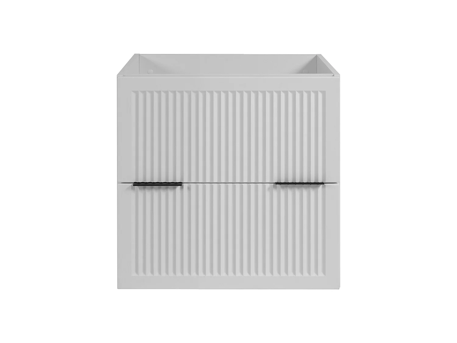 Væghængt badeværelsesskab 80 med skuffer, korpus: hvid + bordplade: Bianco marmor, greb: sort, 80 x 46 x 58,6 cm