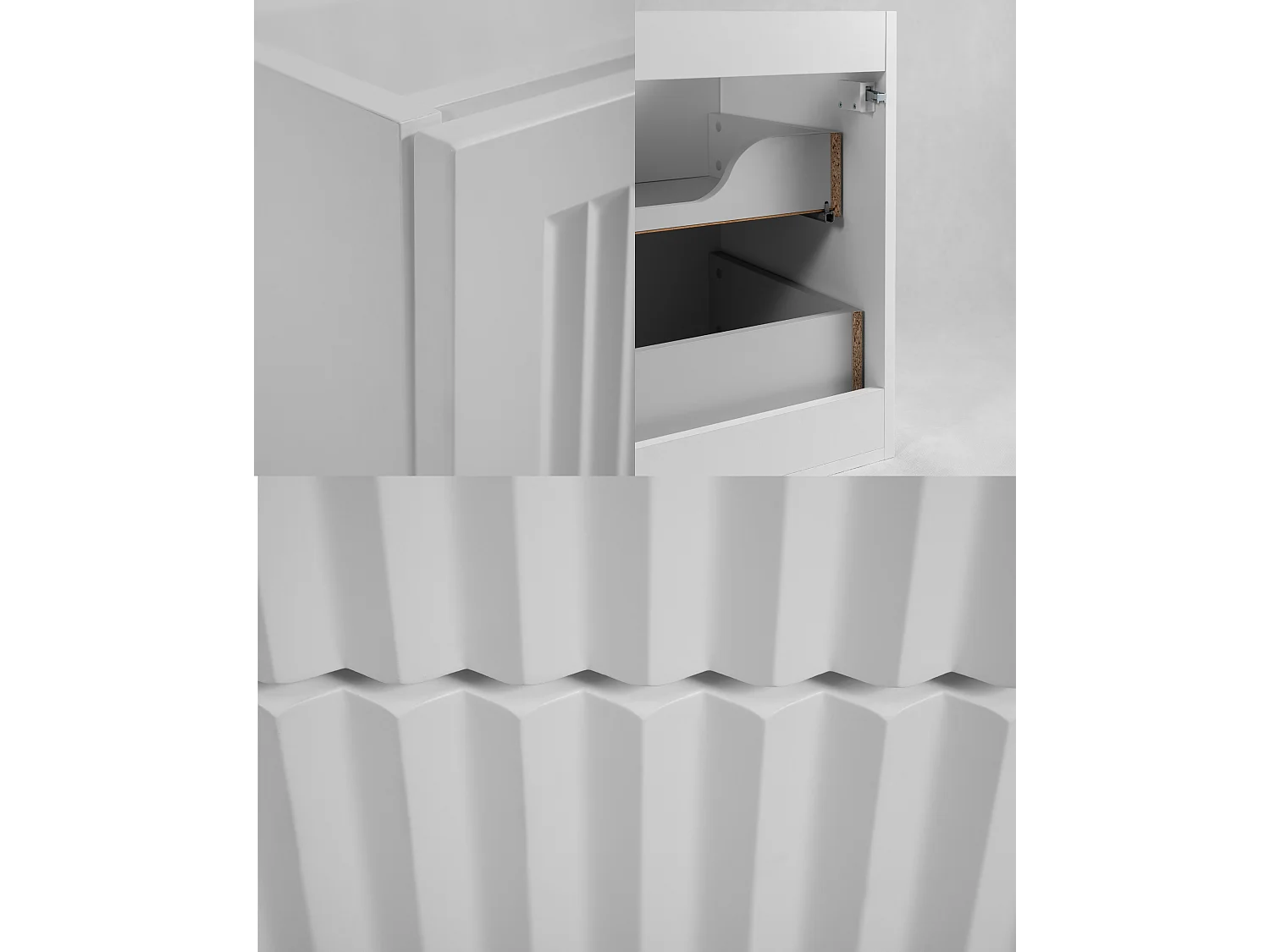 Væghængt badeværelsesskab 80 med skuffer, korpus: hvid + bordplade: Bianco marmor, greb: sort, 80 x 46 x 58,6 cm