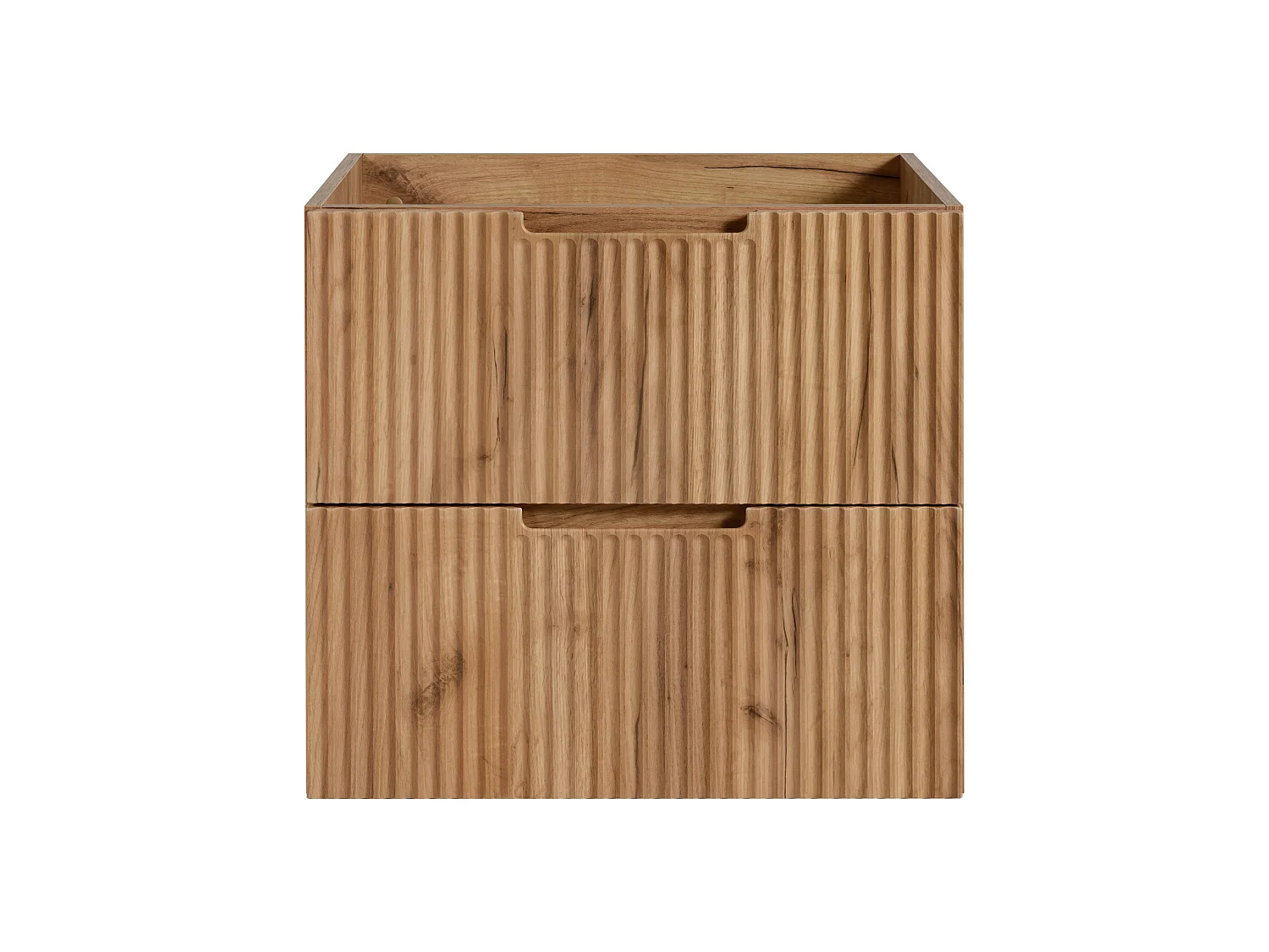 Væghængt badeværelsesskab 60 med skuffer, korpus: craft eg + bordplade: craft eg, med greb, 60 x 46 x 58,6 cm