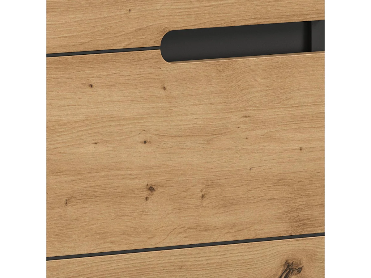 Meuble sous lavabo 2 portes effet chêne et gris L63 cm - ENO