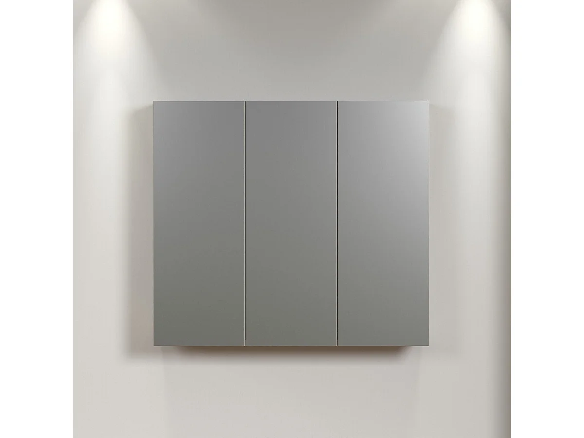 Badkamerkast met spiegel en 3 deuren L90 cm - PUREBLISS