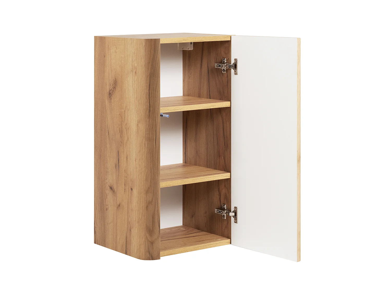 Hangende badkamerkast, halfhoge kolomkast met deur, 3 legplanken, Craft eiken, 35 x 68 x 30 cm