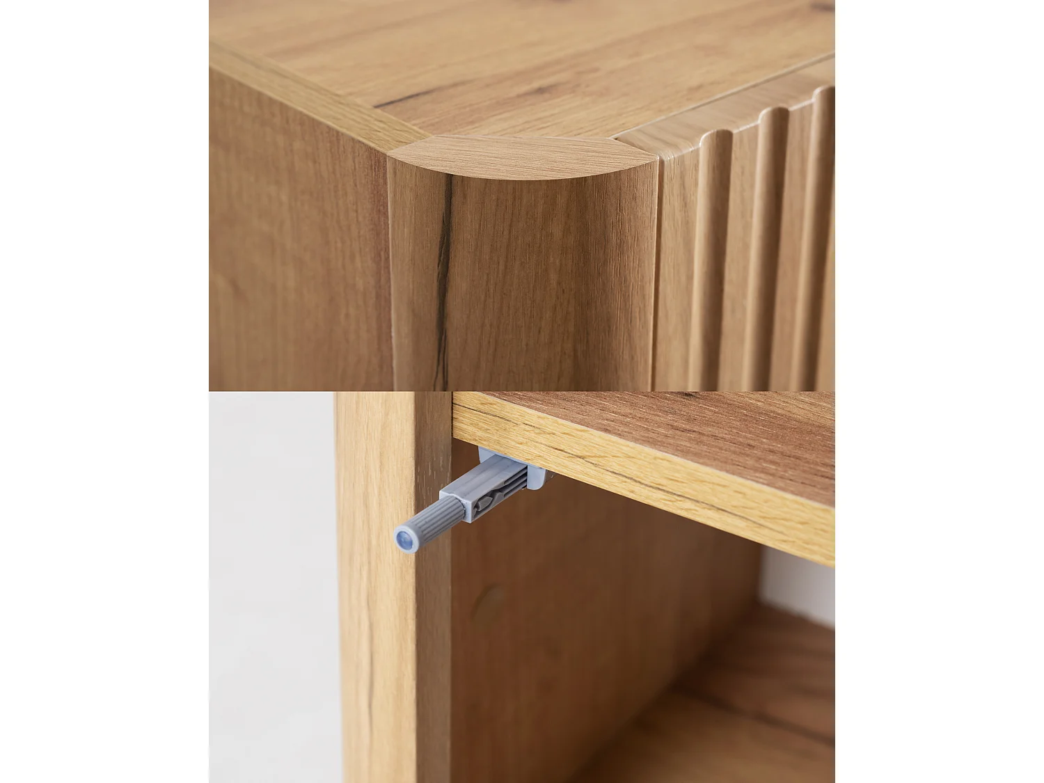 Hangende badkamerkast, halfhoge kolomkast met deur, 3 legplanken, Craft eiken, 35 x 68 x 30 cm