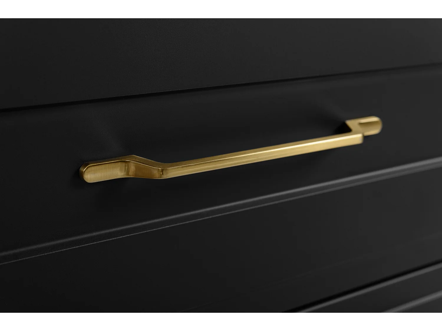 Væghængt badeværelsesskab 80 med skuffer, korpus: sort + bordplade: Black Royal marmor, greb: guld, 80 x 46 x 58,6 cm