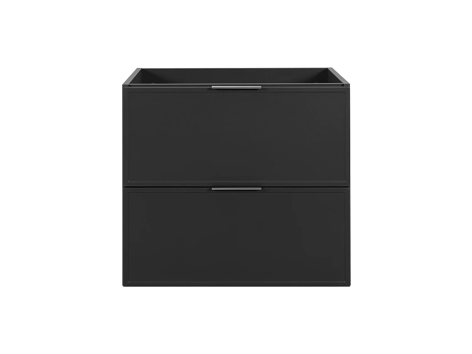 Mueble de baño suspendido 60 con cajones, color gris oscuro + encimera en gris oscuro, con tiradores, 60 x 46 x 58,6 cm