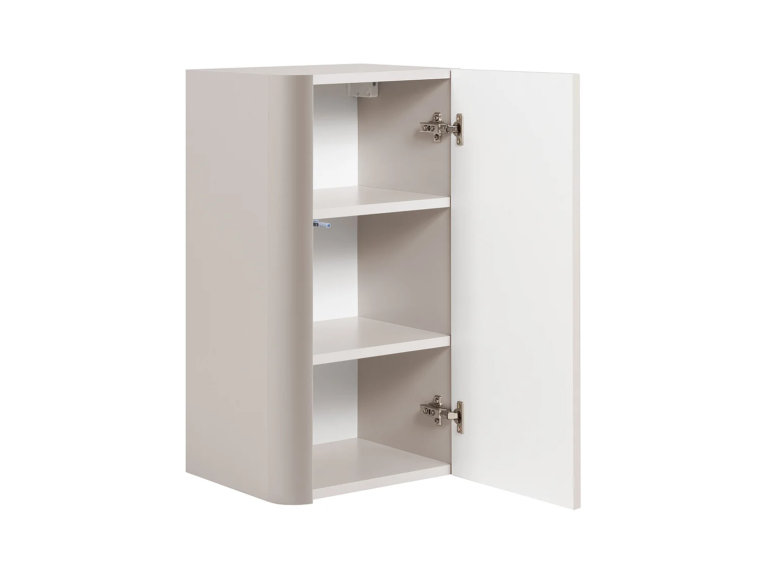 Hangende badkamerkast, halfhoge kolomkast met deur, 3 legplanken, Kasjmier, 35 x 68 x 30 cm