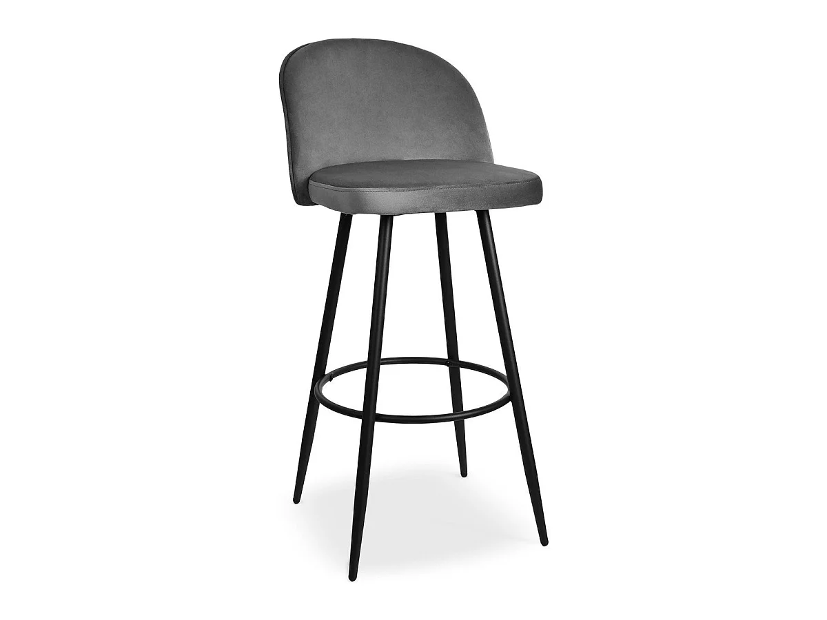 Lot de 2 chaises de bar velours L52 cm - HOUNDI