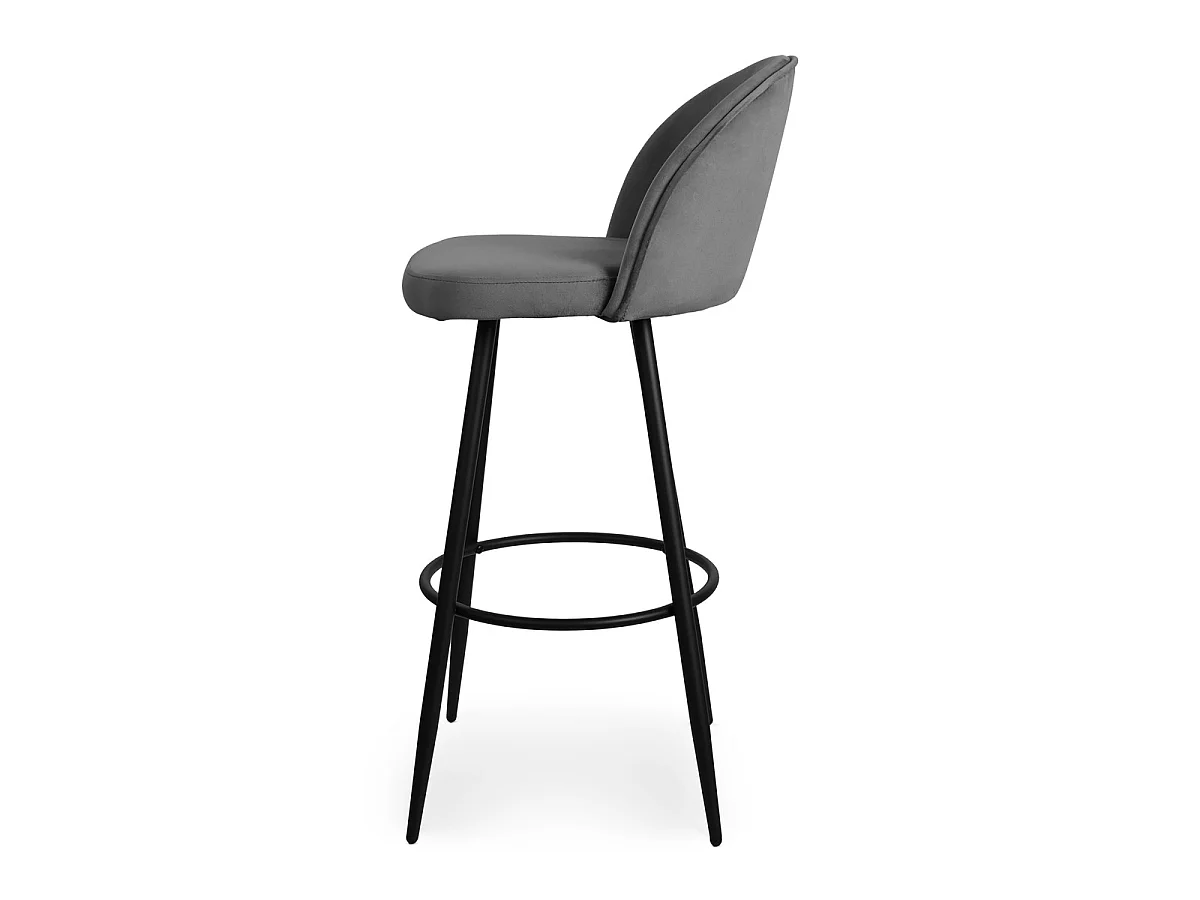 Lot de 2 chaises de bar velours L52 cm - HOUNDI