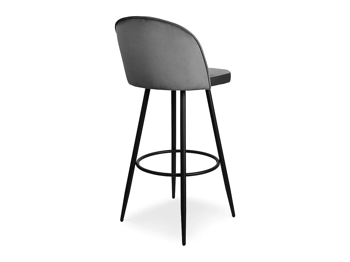 Lot de 2 chaises de bar velours L52 cm - HOUNDI