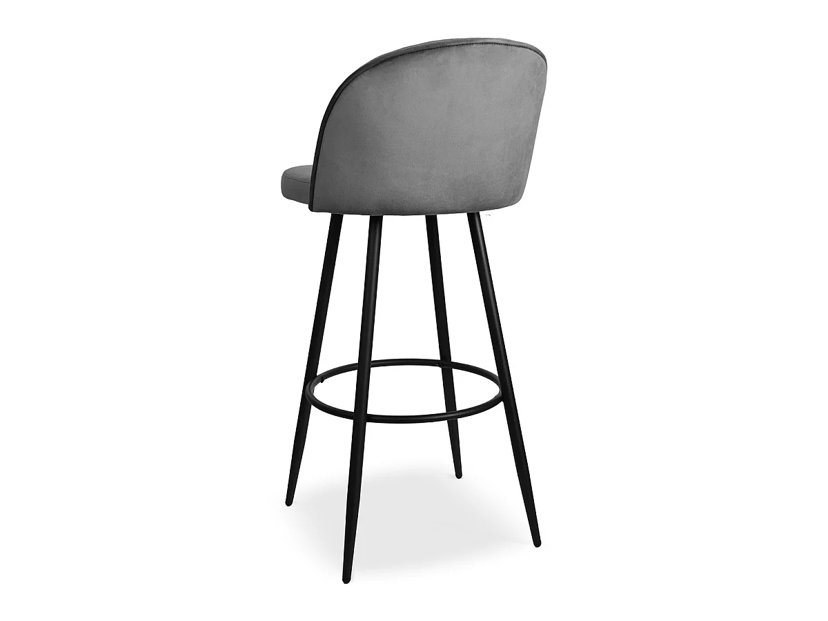 Lot de 2 chaises de bar velours L52 cm - HOUNDI