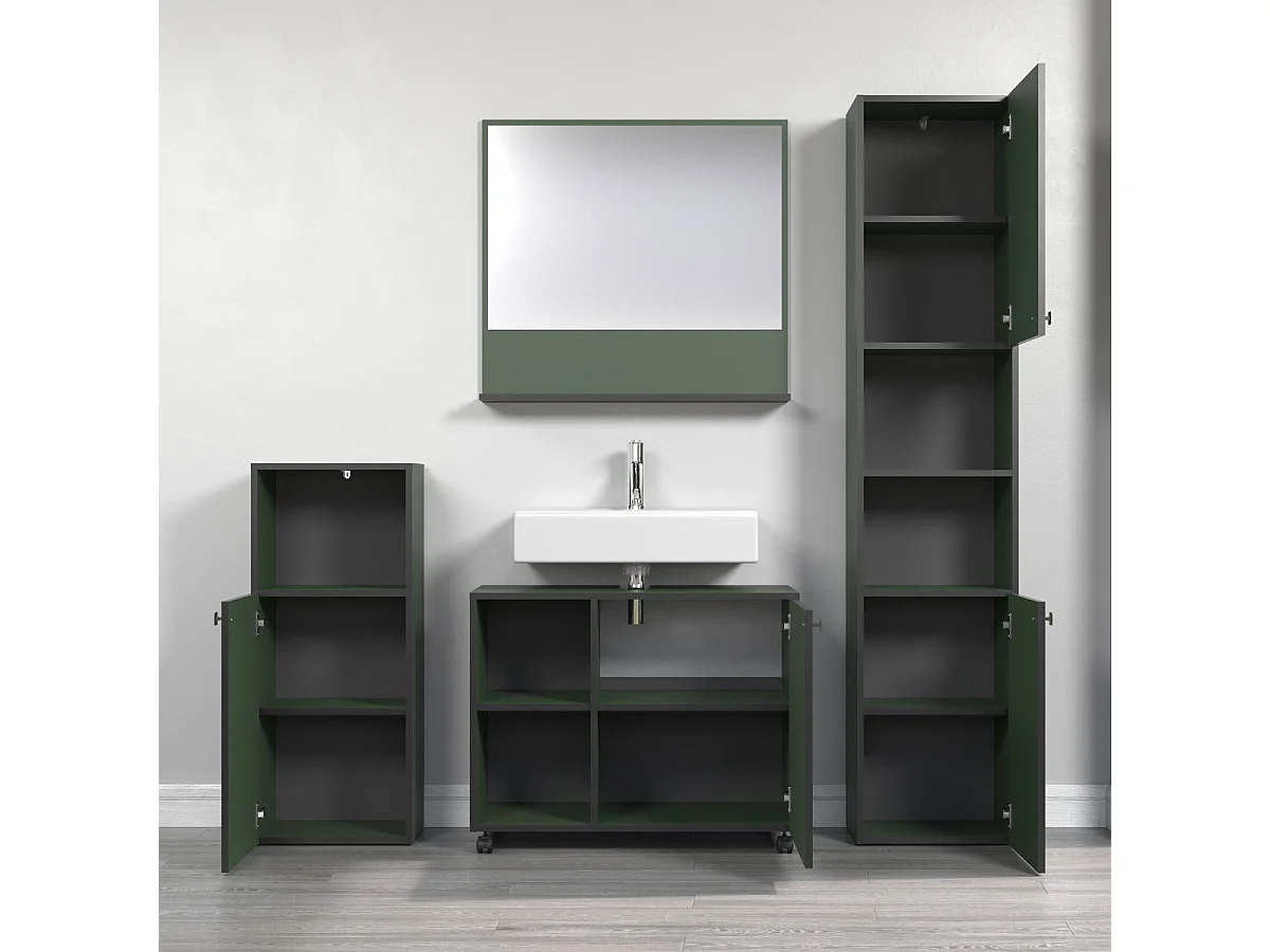 Miroir mural avec 1 tablette L80 cm - PUREBLISS