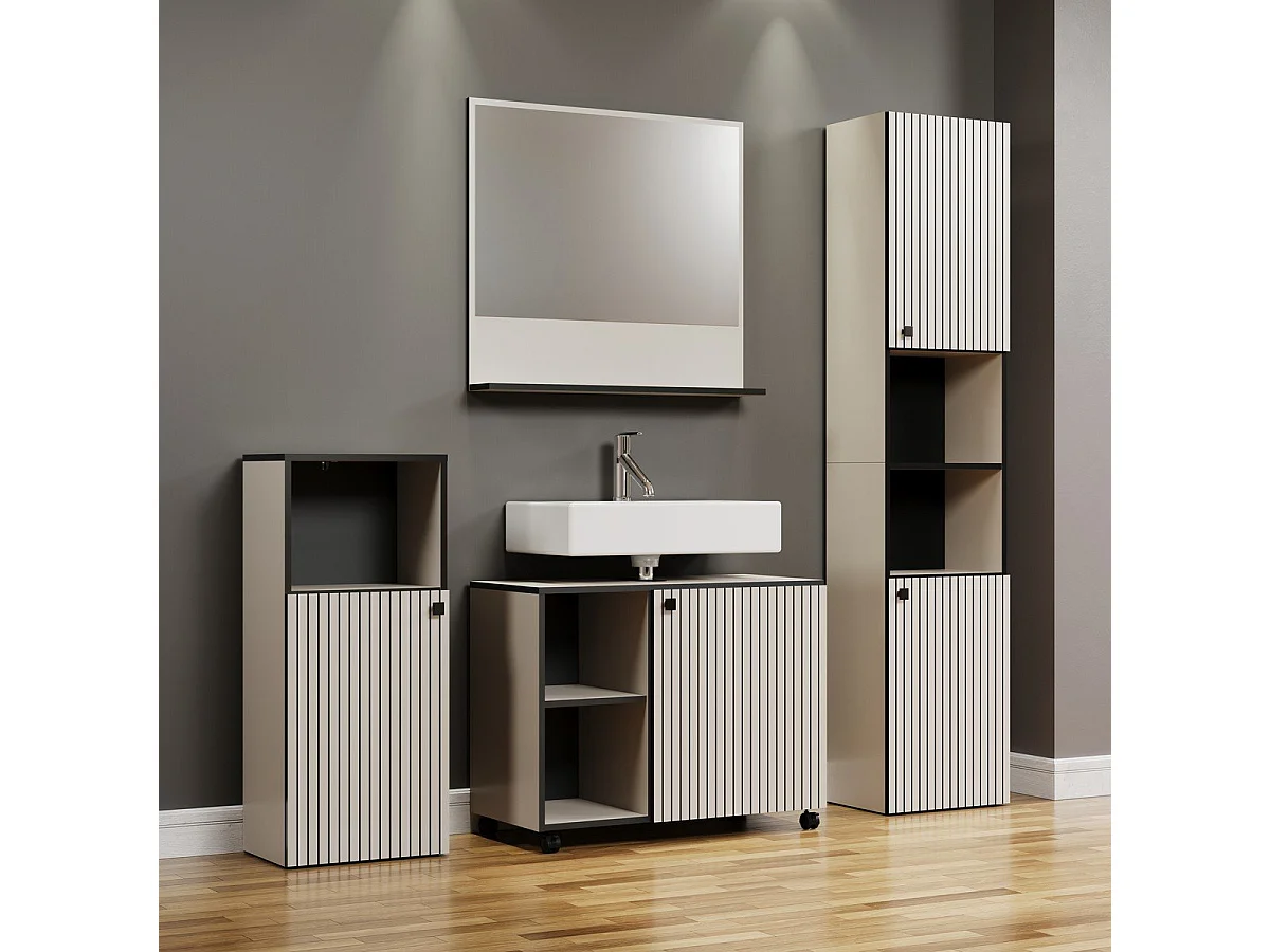 Wandspiegel met 1 plank L80 cm - PUREBLISS