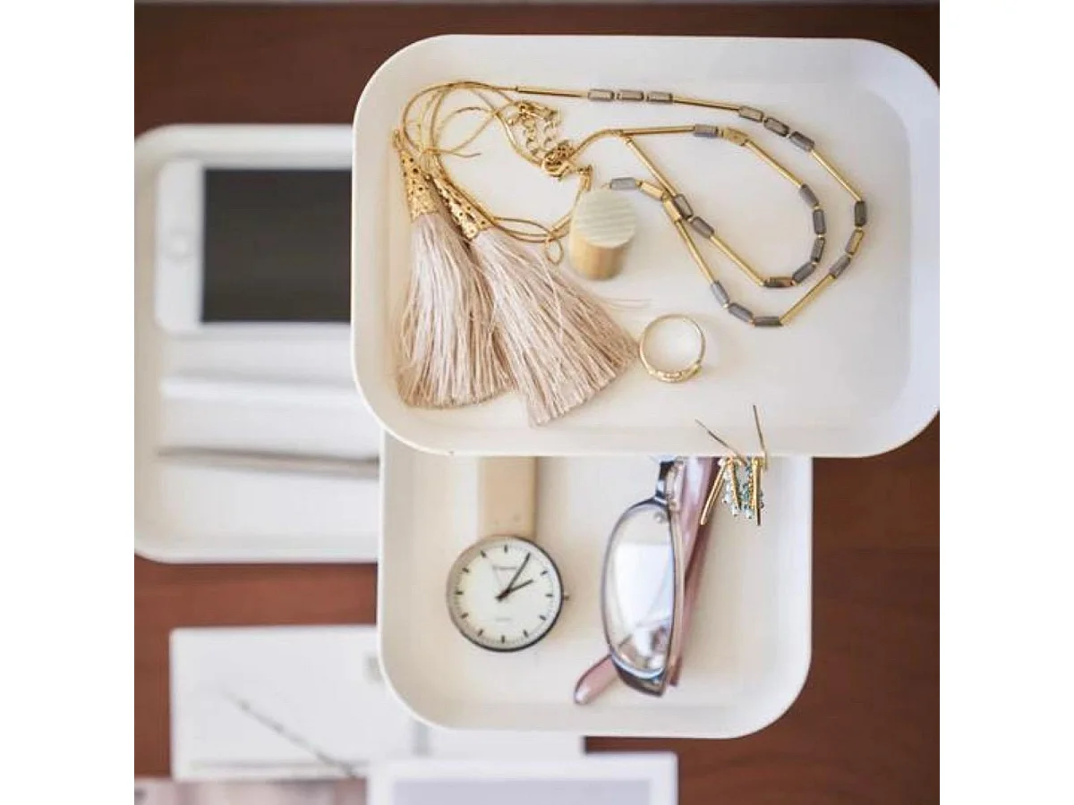 Présentoir à bijoux 3 étages avec plateaux rotatifs H25,5 cm