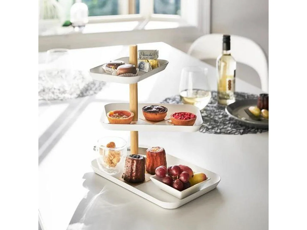 Présentoir à bijoux 3 étages avec plateaux rotatifs H25,5 cm