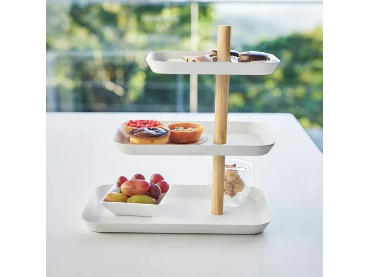 Présentoir à bijoux 3 étages avec plateaux rotatifs H25,5 cm