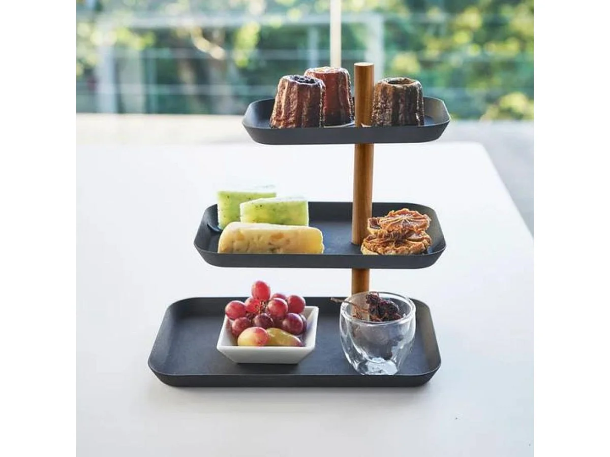 Présentoir à bijoux 3 étages avec plateaux rotatifs H25,5 cm