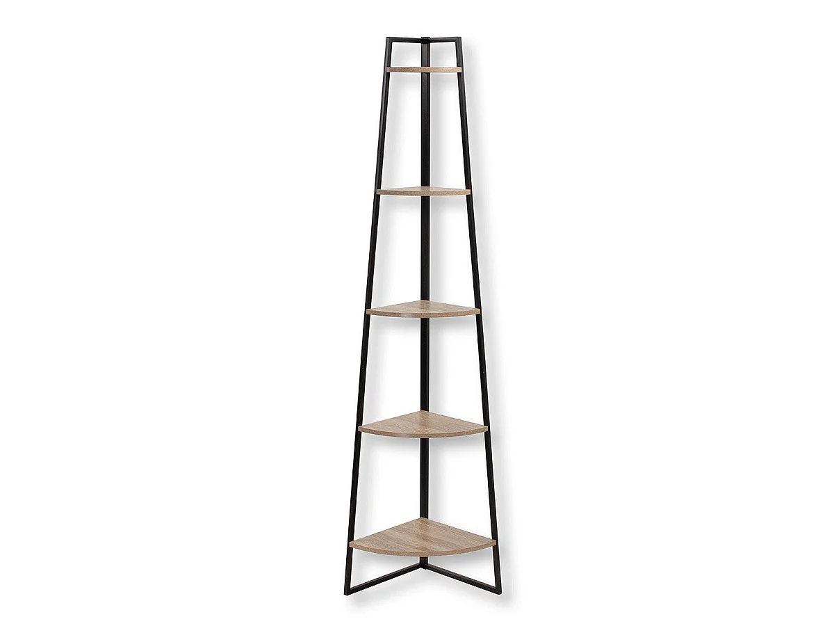 Étagère d'angle 5 étages Décor Bois H180 cm LEXIE