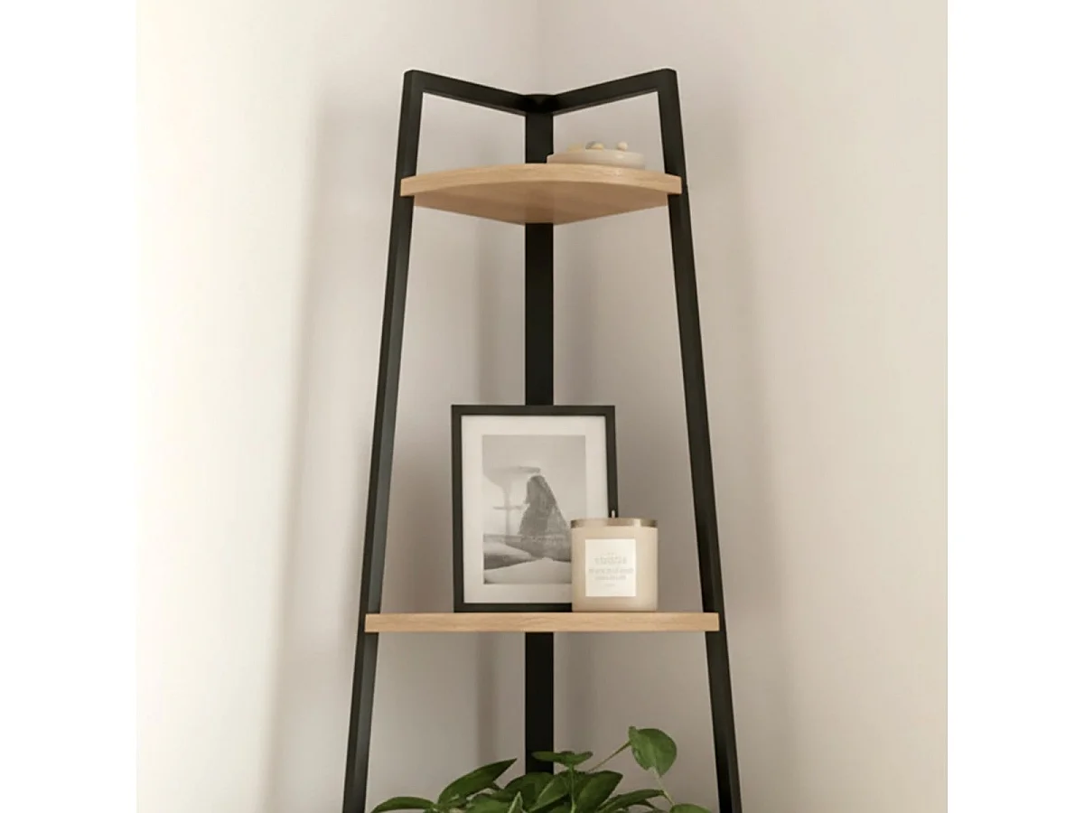 Étagère d'angle 5 étages Décor Bois H180 cm LEXIE