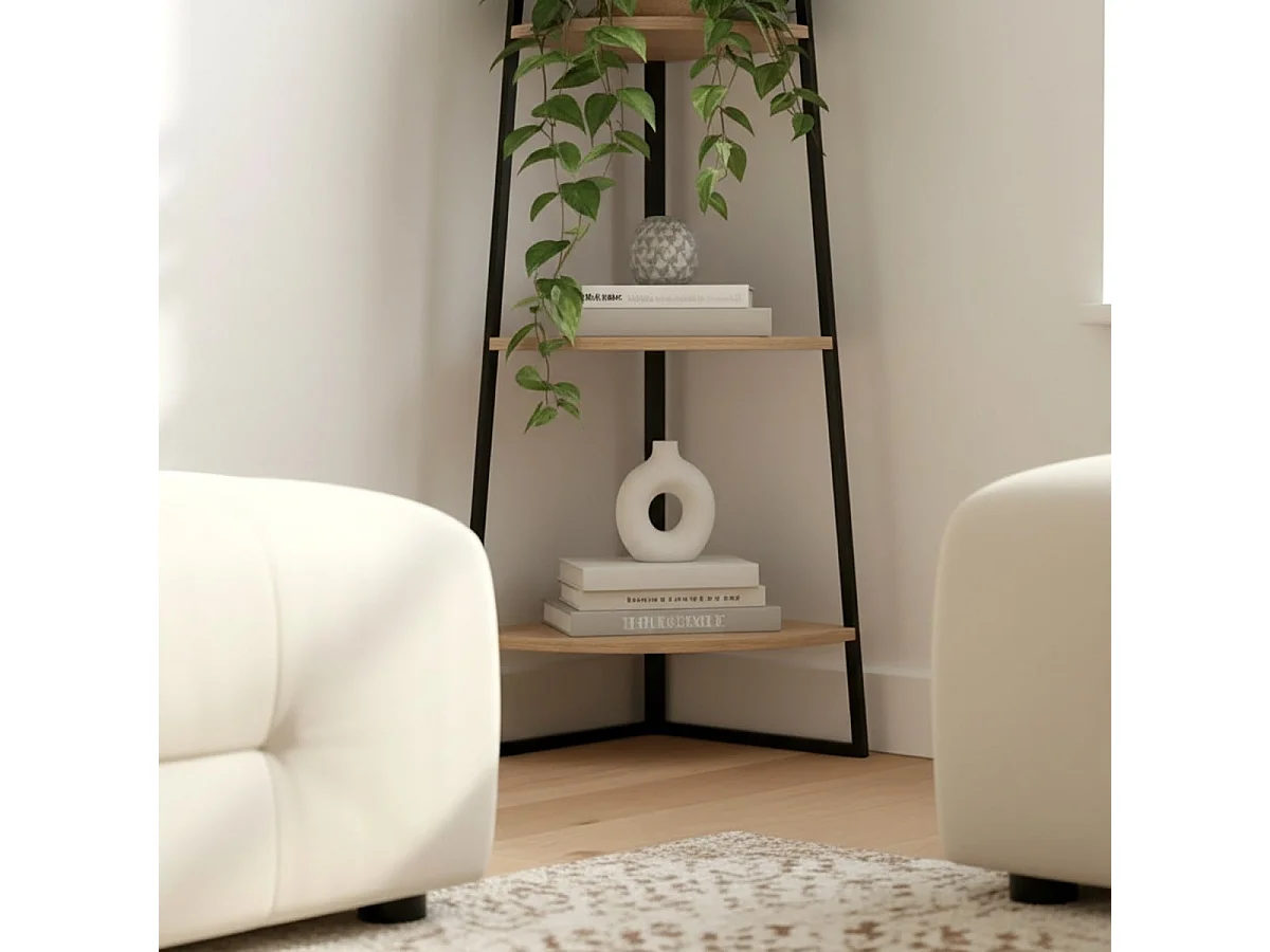 Étagère d'angle 5 étages Décor Bois H180 cm LEXIE