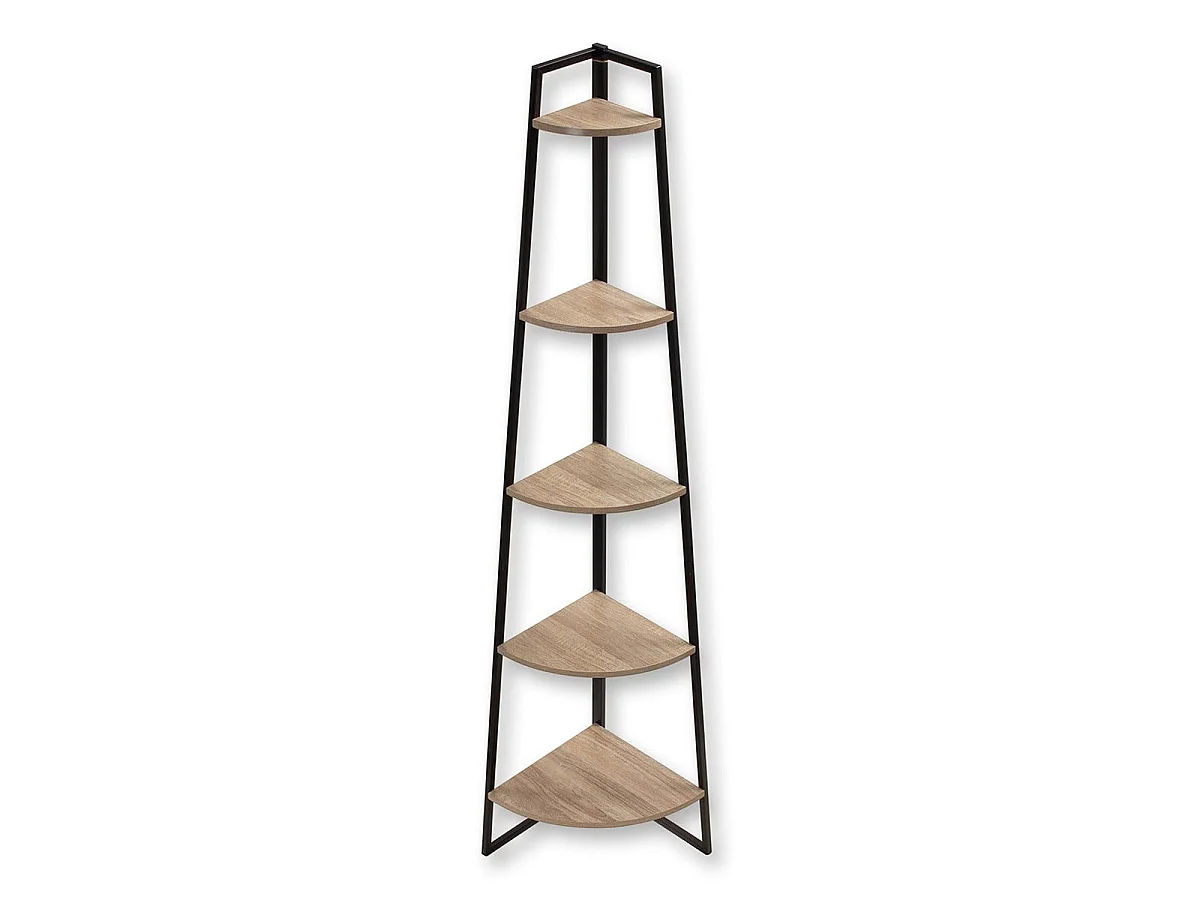 Étagère d'angle 5 étages Décor Bois H180 cm LEXIE