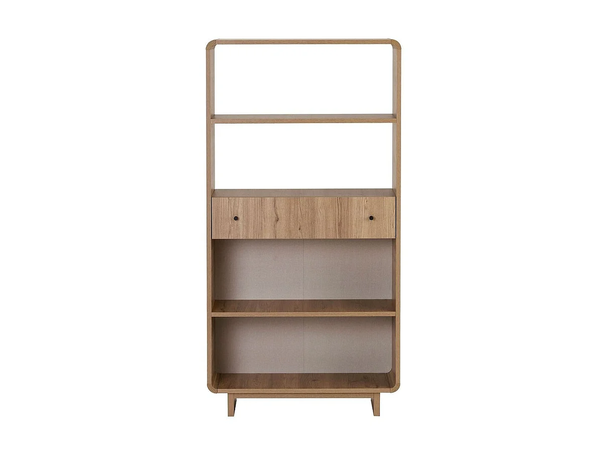 Etagère 1 tiroir, 4 niches ouvertes avec bords arrondis H154 cm - CELENA