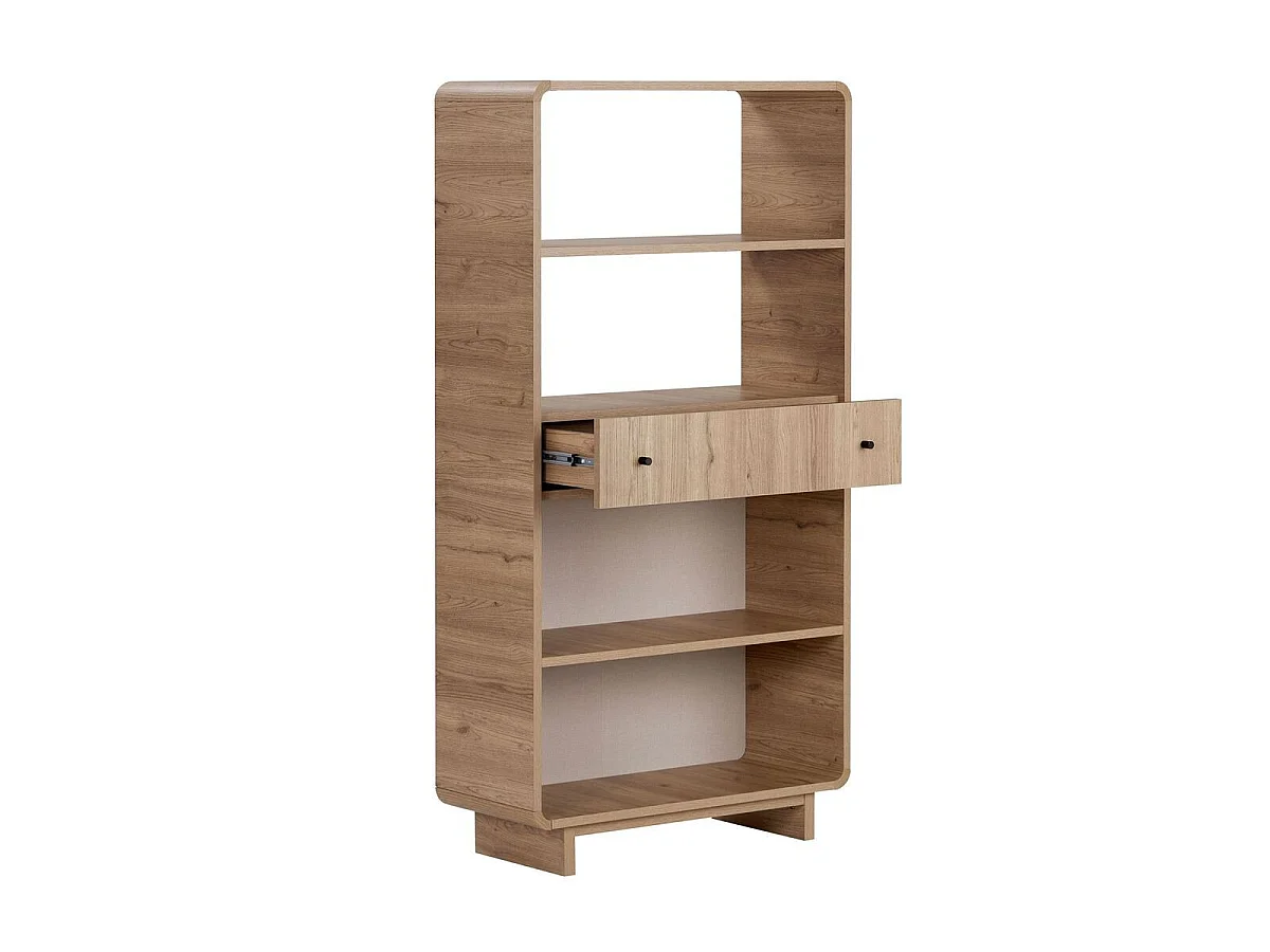 Etagère 1 tiroir, 4 niches ouvertes avec bords arrondis H154 cm - CELENA