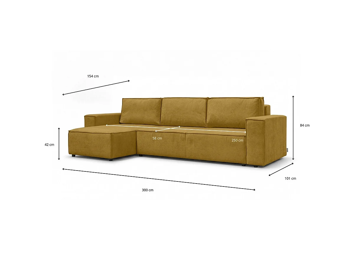 Canapé d'angle convertible réversible 5 places avec coffre de rangement en tissu chenille bronze - Harper