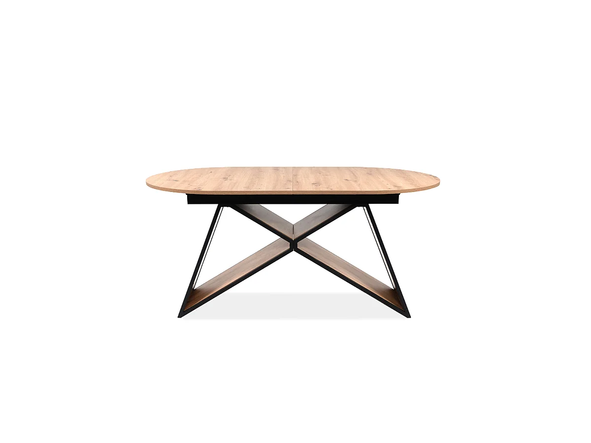 Table à manger extensible L160-200 cm décor chêne et noir TILIA