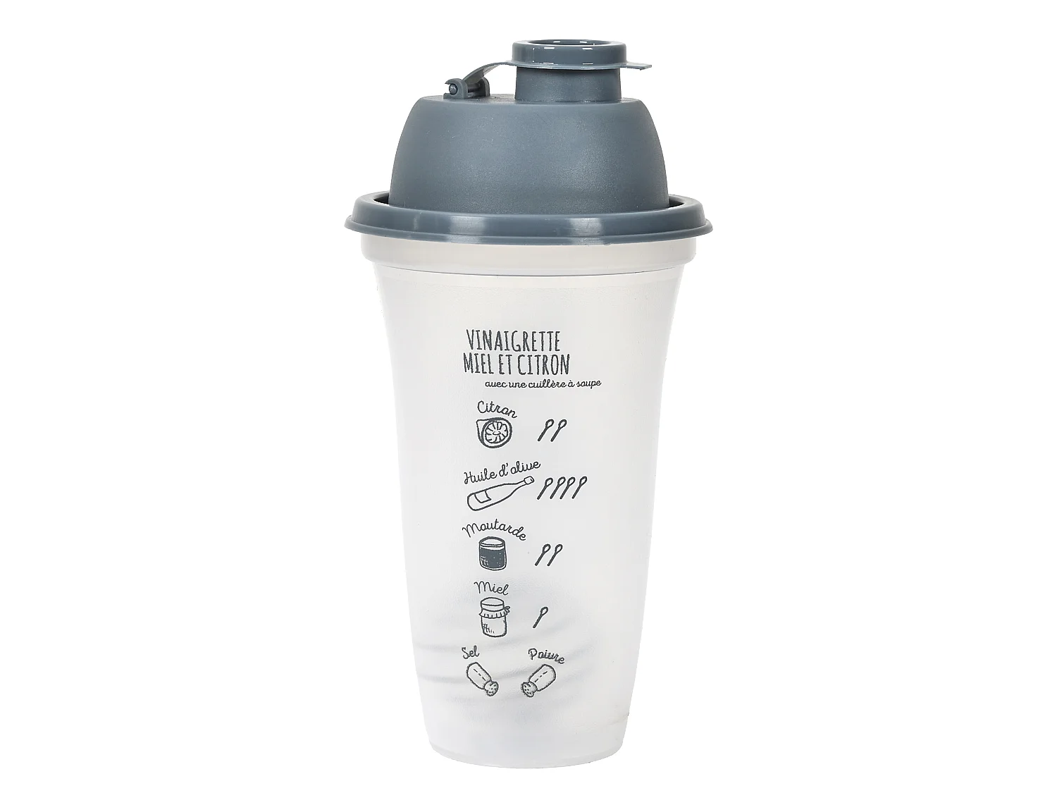 Shaker à Vinaigrette - COOK CONCEPT - Transparent et Gris - Sphère Inox