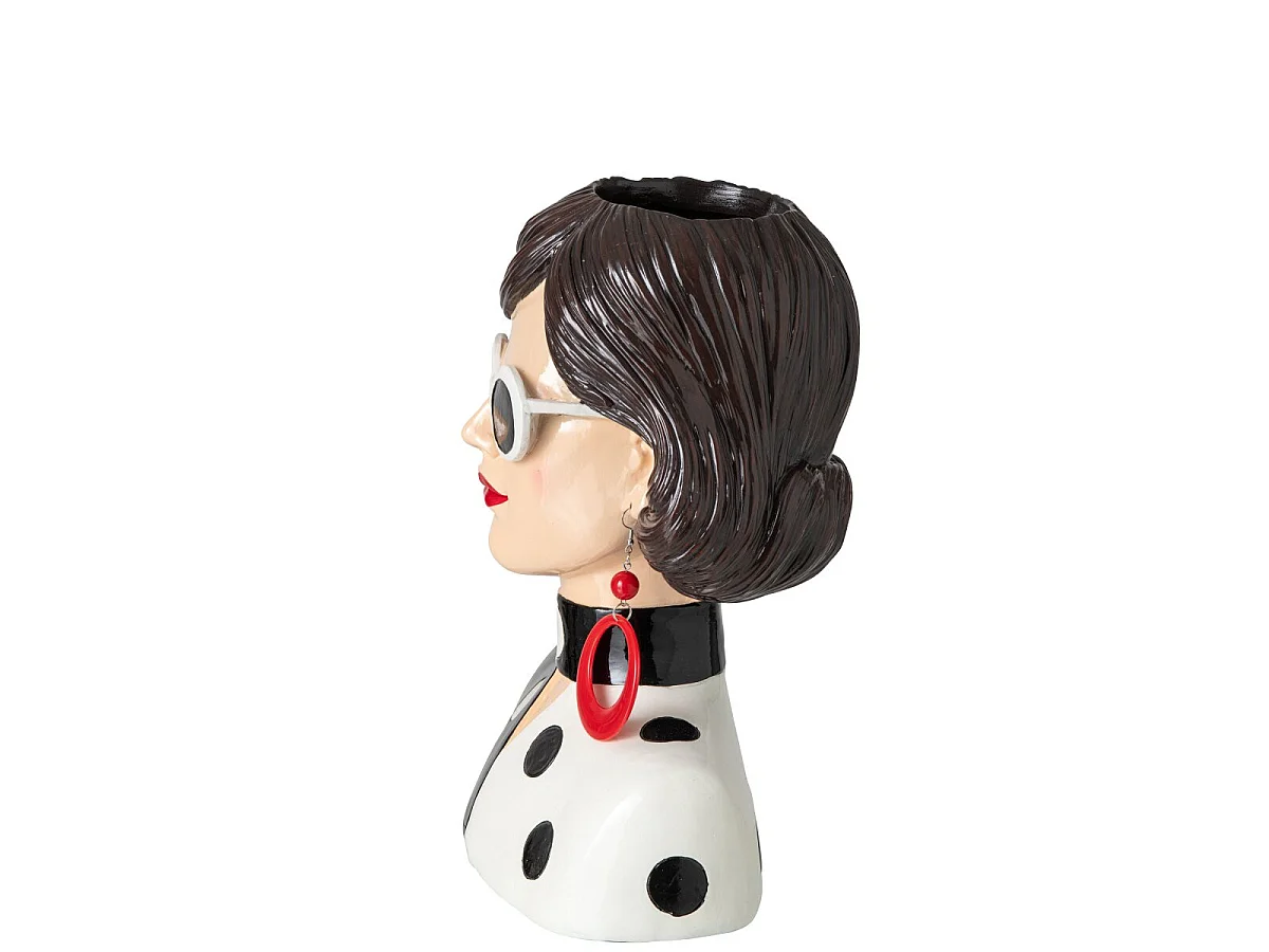 Vase Buste Femme Boucles "Wilma" 28cm Multicolore