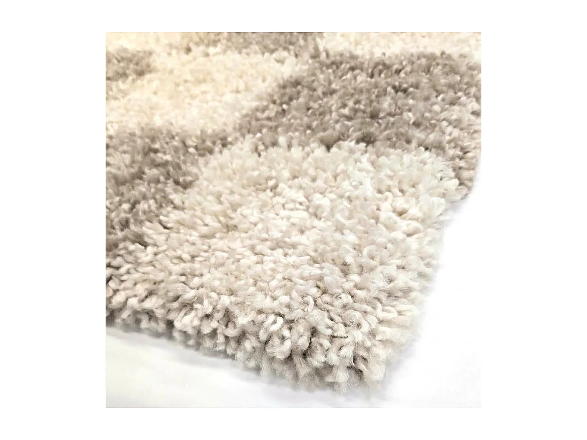 Tapis Déco Shaggy "Damero" 60x110cm Naturel