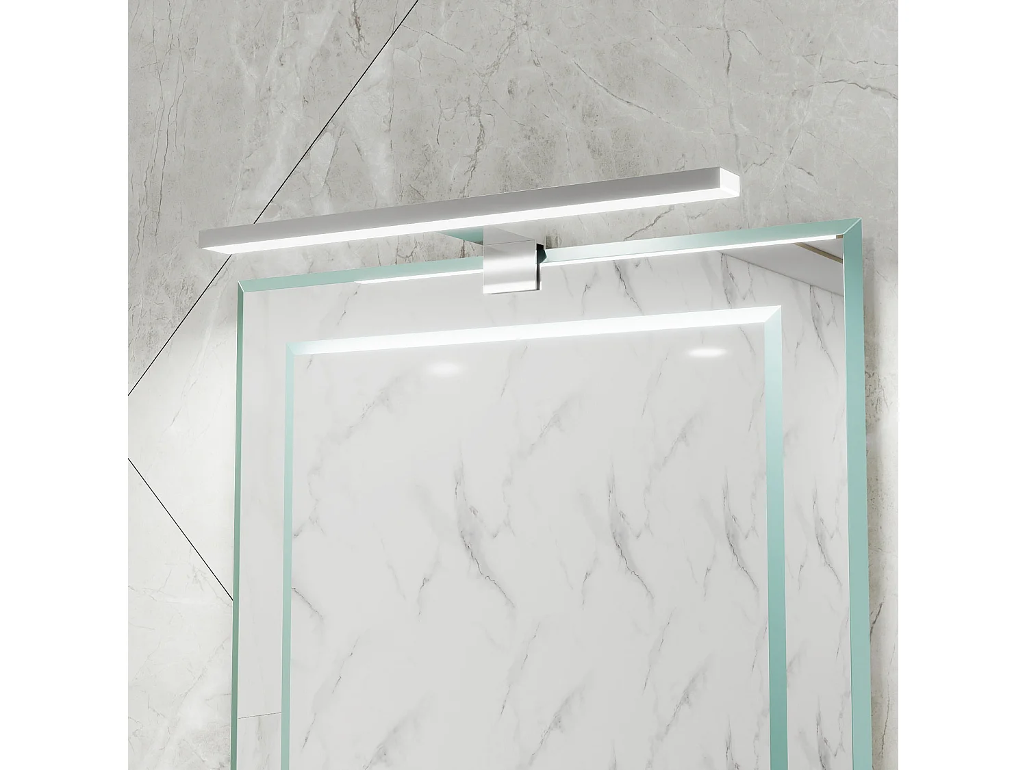 Aplique LED de espejo,3 colores,interruptor pared,3 instal. 40cm,cromo