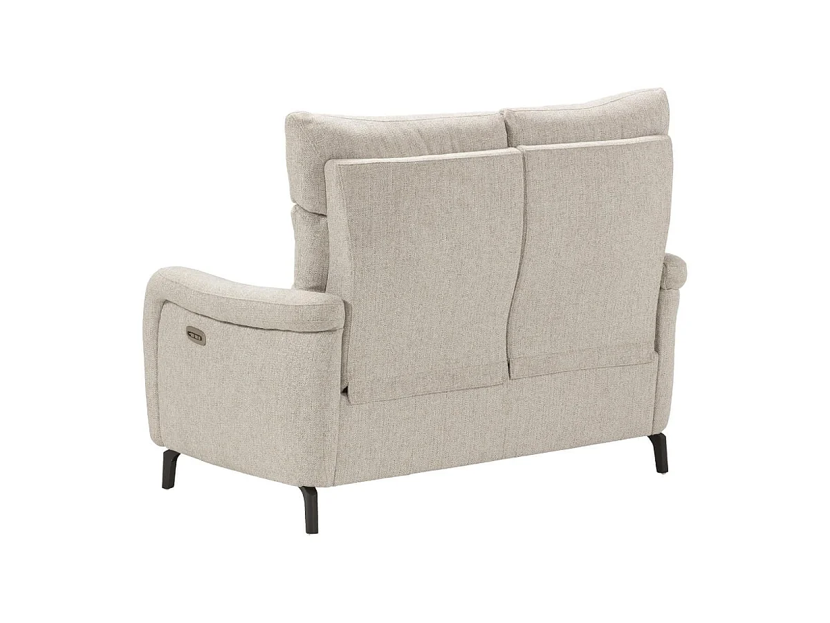 Canapé 2P relax électrique tissu beige chiné - VARENNE
