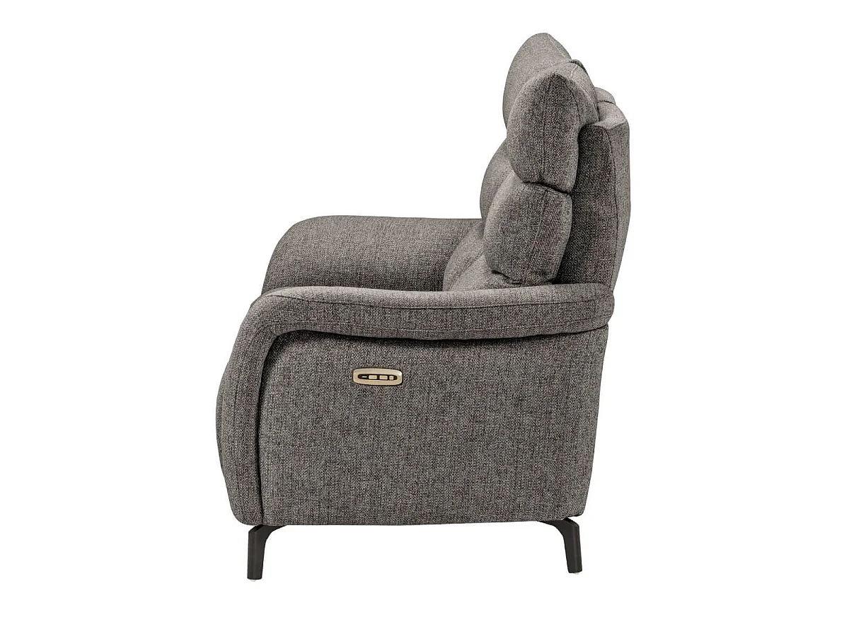 Canapé 2P relax électrique tissu gris - VARENNE