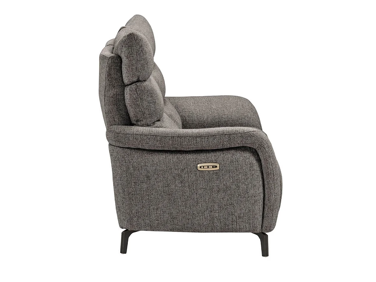 Canapé 2P relax électrique tissu gris - VARENNE