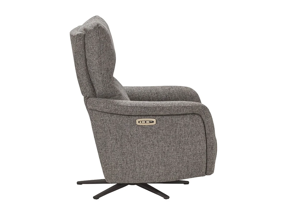 Fauteuil relax électrique pivotant tissu gris - VARENNE